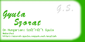 gyula szorat business card